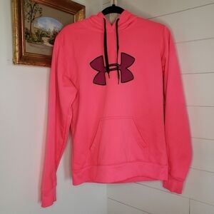 Under Armour UA Storm Neon Pink Semi-Fitted Hoodie Medium